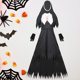 thumbnail image 4 of 1 juego de disfraz clásico de monja hechizante para Halloween para mujer Negro S, 4 of 9