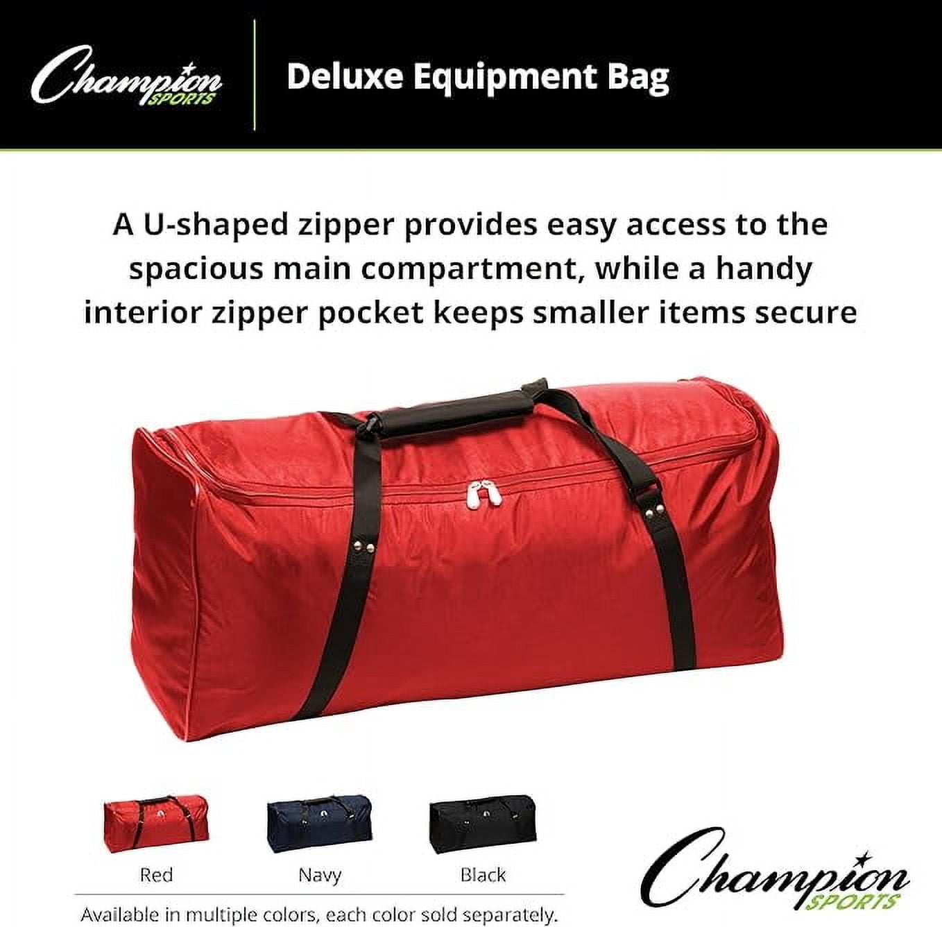 Champion Sports 420 Denier® Nylon Deluxe Equipment Bag with Strap and Inside Pocket - 36"L x 13"W x 15"H - Black