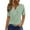 Green, variant on WREESH Women's Henley Shirts Soft Cotton for Summer, Short Sleeve Casual Tops with Graphic Prints, Loose Fit V-Neck Button T-Shirt Blue