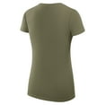 thumbnail image 3 of Women's G-III 4Her by Carl Banks Olive New York Jets Super-Slim Fit Lightweight Filigree Logo Lightweight V-Neck T-Shirt, 3 of 3