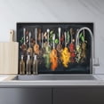 Spice，Tempered Glass Backsplash for Kitchen，Frameless, Stove Backsplash ...