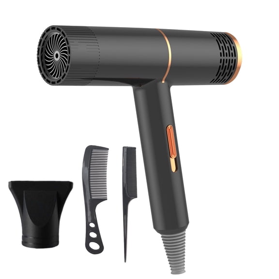 Black Black Fireproof Plastic High Power Ionic Hair Dryer 134.6掳F Constant Temperature Hot Wind Comb For Salon Home Styling 3 Speeds