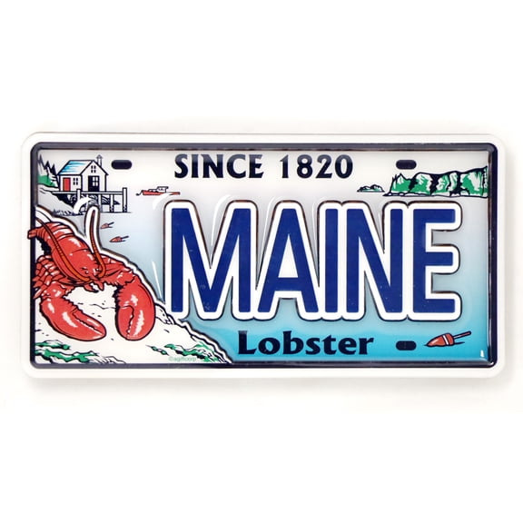 Maine License Plate Dual Layer MDF magnet