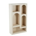 thumbnail image 6 of DecMode 28" x 48" Cream Metal Geometric 5-Tier Shelving Unit with Arched Block Shapes, 1-Piece, 6 of 9
