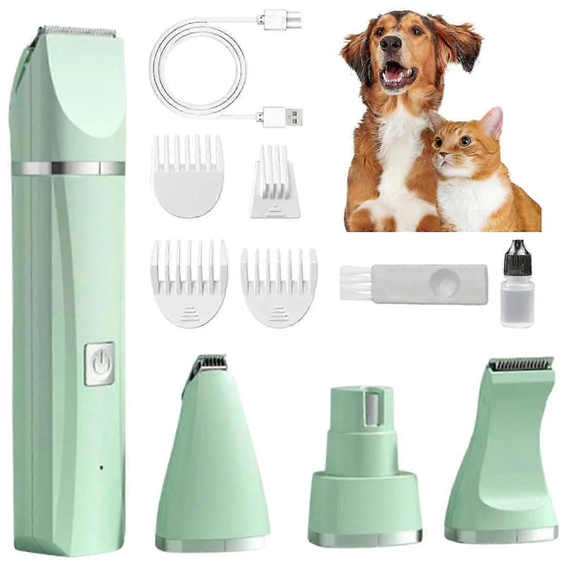 4 In 1 Cat Dog Grooming Kit Cordless Electric Quiet Hair Clipper Set