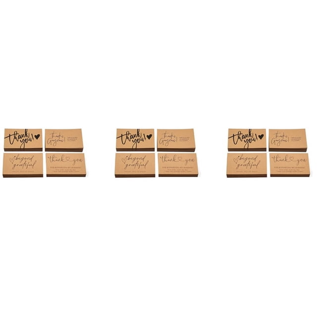 360 Pcs Exquisite Kraft Paper Thank You Cards ,for Small Business Appreciation Card Gift Decoration Cards