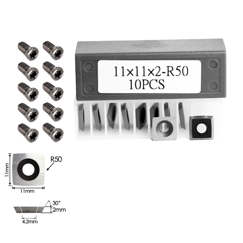 YEDYLY 10 Pcs R50 4R0.5 Carbide Inserts Cutters With Radius For Spiral