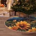thumbnail image 6 of Daiia Sunset Sky Sunflower Drawing Merry Christmas Tree Skirt , Xmas Large Lace-up Tree Skirt, Santa Snowflakes Rustic Home Decorations New Year Party Farmhouse Decor-36", 6 of 7