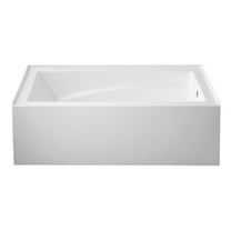 Aqua Eden VTAM6032R22D 60-Inch Anti-Skid Acrylic 3-Wall Alcove Tub with Right Hand Drain Hole, White