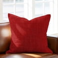 thumbnail image 3 of Red Pillow Covers 26x26 Inch, Farmhouse Burlap Solid Red Color Modern Linen Texture Linen Pillowcase with Invisible Zipper, Decorative Throw Pillow Covers Cushion Case for Couch Sofa Bed Living Room, 3 of 9
