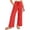 Red, variant on HCYSFG Uniform Pants For Girls Back To School Solid Color Elastic Waist Side Pocket Wide Leg Trousers Casual School Wear Pants