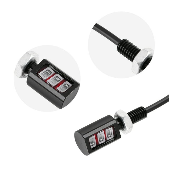 Pair Of License Plate Light,12V 3LED Universal Car Motorcycle License Number Plate Screw Light Lamp
