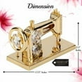 thumbnail image 3 of Matashi 24K Gold Plated Sewing Machine Ornament with Crystals, Valentine’s Day Gift for Wife or Her, Mom, Grandmother, Decorative Home Decor, 3 of 7