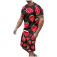thumbnail image 2 of UVEASISHA Mens Workout Shirt Sets,2 Piece Tracksuit Men Short Sleeve Shirt and Shorts Set Fashion Print Sweatsuit Summer Oversize Sport Set with Pockets Todays Sales Today, 2 of 5