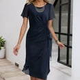 thumbnail image 4 of Women's Dress Elegant Round Neck Chiffon Party Gown For Wedding Holiday Date Night Spring Summer Casual Formal Occasion Dresses for Evening Gown Size 14 Ladies Long Evening Dresses Ladies Work Dresses, 4 of 9