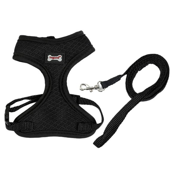 Cat Harness and Adjustable Soft Mesh Vest Harness for Rabbits Puppy Kitten Black