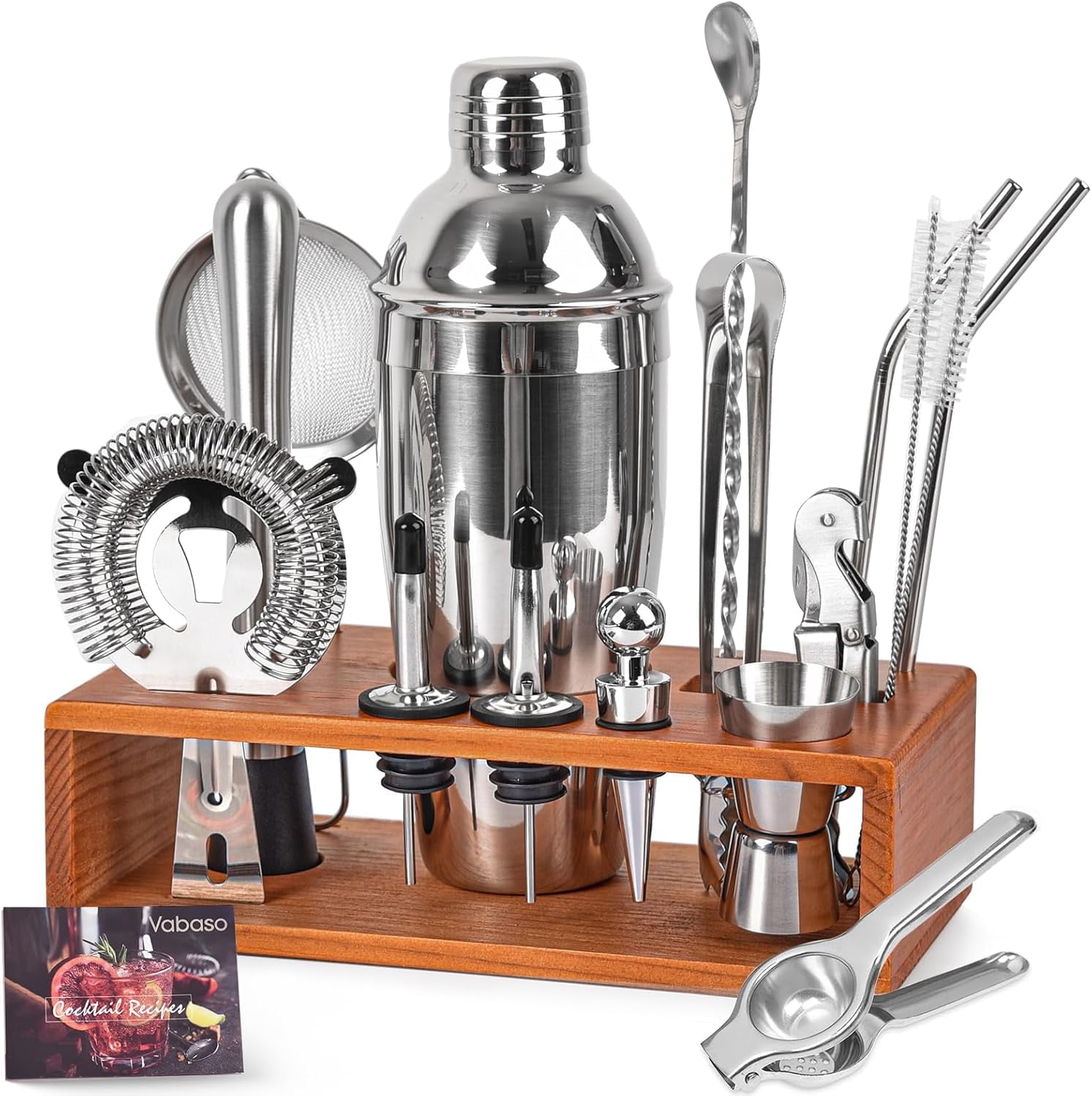 Thyme & Table Stainless Steel Mixology Bar Kit, Rose Gold, 5 Piece