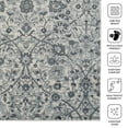 thumbnail image 6 of Luxee Designs Alexandria Collection – 2×3 ft – Floral Area Rug – Bordered, High-Traffic, Pet-Friendly, Stain Resistance – Light Blue, 6 of 7