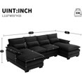 thumbnail image 7 of 110" U Shaped Sectional Sofa Cloud Couch, 6 Seat Modular Sofa Couches with Waist Pillows + Double Layer Cushions, Velvet Upholstered Sleeper Sofa w 2 Chaise Lounge for Home Sofa Living Room, Apartment, 7 of 7