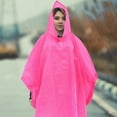 thumbnail image 4 of Pink EVA Material Rain Poncho for Outdoor Activities Easy to Carry with Drawstring Hat, 4 of 9