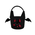 thumbnail image 3 of Sahpxhe Halloween Baskets Cute Bat Cotton Rope Woven Candy Basket,Handheld Storage Bucket Gift Basket for Trick or Treat,Halloween Party,9.1x6.3in Black-A, 3 of 8