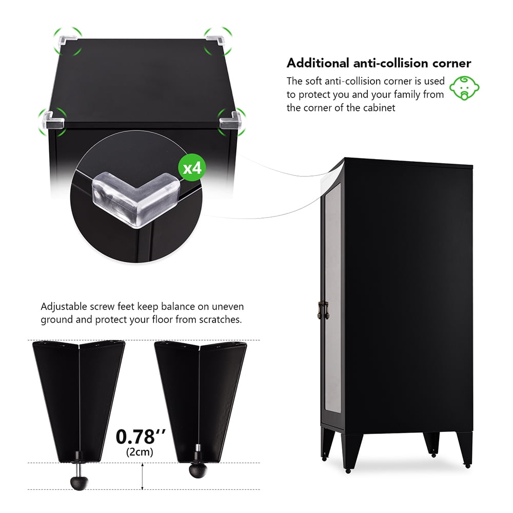 Private Jungle Freestanding Metal Storage Cabinet with 2 Adjustable Shelves and Locking Doors Private Jungle Freestanding Metal Storage Cabinet with 2 Adjustable Shelves and Locking Doors