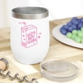thumbnail image 2 of 100 Percent Boy Tears with Pink Text & Juice Pack Art, Sassy Girls Merch Gift, White 12oz Wine Tumbler, 2 of 5
