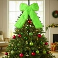 thumbnail image 2 of KOYPTL 16*12 Inch Large Christmas Tree Bow,Greenary Fluffy Bow Christmas Decorations for Xmas Tree,Soft Touch Christmas Tree Topper Bow Decorations for Holiday Party Indoor Home Decor, 2 of 3