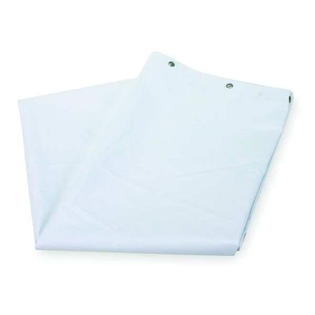 Shower Curtain, Cotton Duck, White, 42 in W, 72 in L 4EEY8