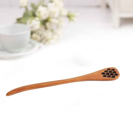 - Bionic Natural Wood Honey Dipper Server Mixing Coffee Healthy Convenient Stick Spoon