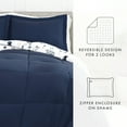 thumbnail image 3 of Noble Linens 3-Piece Navy Reversible Comforter Set, King/CalKing, 3 of 9