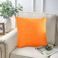 thumbnail image 3 of Njshnmn Solid Throw Pillow Covers, Square Decorative Outdoor Pillow Covers, 16"×16", Orange, 3 of 3