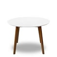 thumbnail image 3 of Allora Modern 43" Solid Wood Round Dining Table in Walnut/White, 3 of 7