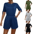 thumbnail image 1 of Sentmoon Overalls Shorts Womens Rompers Dressy Solid Color Regular Fit Jump Suit with Pockets Summer for Going out and Concert, 1 of 5