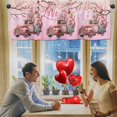 Red Heart Valentine's Day Curtain Fabric Printed Insulation Short