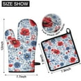 thumbnail image 6 of Pioneer Flower Kitchen Oven Mitt and Pot Holder Sets 4 Pcs for Baking, Cooking and Grilling, Heat Resistant Up To 392 °F, 6 of 7