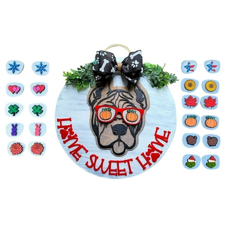 

Diy Interchangeable Dog Glasses A Variety of Festival Doorplates Are Hung With Signs Seasonal Pendants Glasses