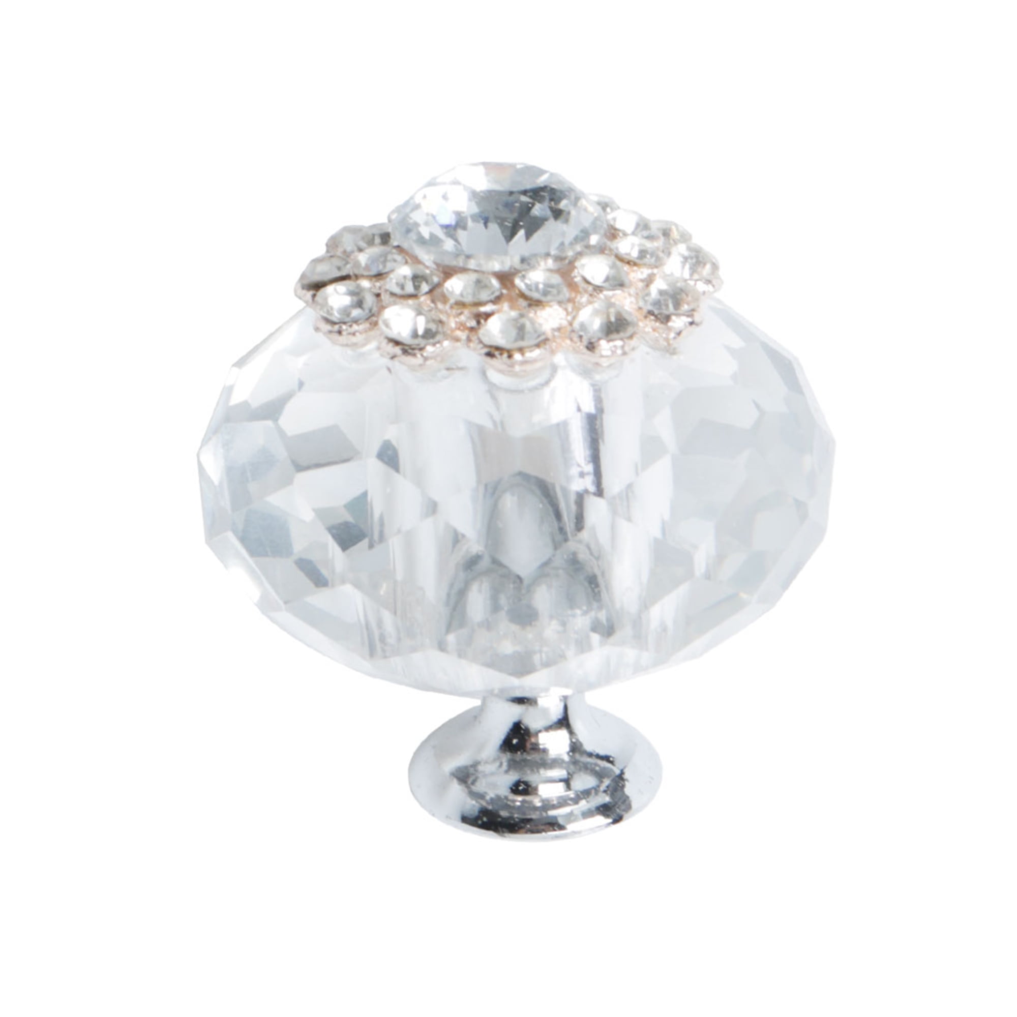 40mm Dia Crystal Glass Knobs Wardrobe Dresser Door Knobs Pull Handle