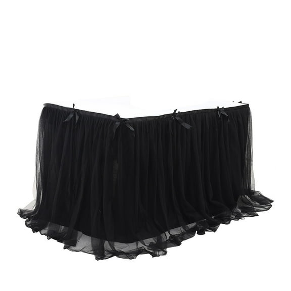 Clearance! Eguiwyn The Skirt Table Skirt Wedding Birthday Party Dessert Table Decoration Tulle Table Skirt Black