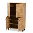 thumbnail image 4 of Baxton Studio Winda Modern and Contemporary Oak Brown Finished Wood 4-Door Shoe Storage Cabinet, 4 of 10