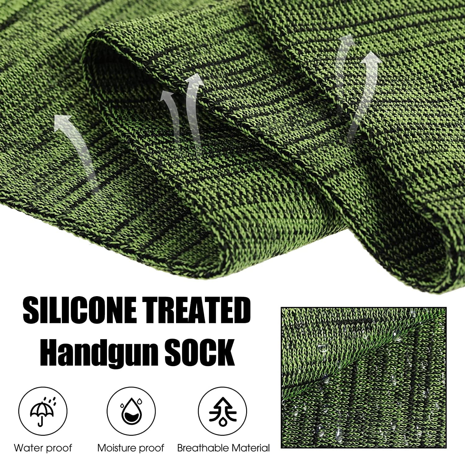 SONGAUN 6 Pcs 16 Inch Gun Sock Rust Silicone Gun Sleeve Fabric Waterproof Knit Socks Silicone Drawstring Closure for Tactical Accessories