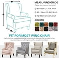 thumbnail image 6 of SHANNA Wingback Chair Slipcovers 2-Piece Stretch Fabric Wing Chair Cover with Cushion Cover Armchair Sofa Furniture Protector, 6 of 9