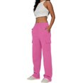 thumbnail image 4 of Womens Cargo Sweatpants Casual Baggy Fleece High Waisted Joggers Pants, 4 of 6