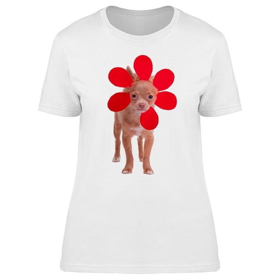 Flower Chihuahua T-Shirt Women -Image by Shutterstock, Female XX-Large