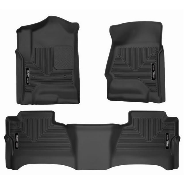 Husky Liner Floor Liner 98231 WeatherBeater; Molded Fit; Smooth Arcing Ribs/Raised Heel Pad; Black; Rubber; 3 Piece; Rear Liner Does Not Extend Under 2nd Seat