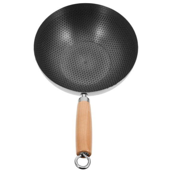 FRCOLOR Honeycomb Grain Frying Pan for Cooking Stainless Steel Black Easy to Kitchen Cookware 10.2 inches