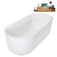 thumbnail image 6 of 67" Streamline G-90-342-GLD Soaking Glossy White Freestanding Tub and Tray With Internal Drain in Polished Gold, 6 of 20