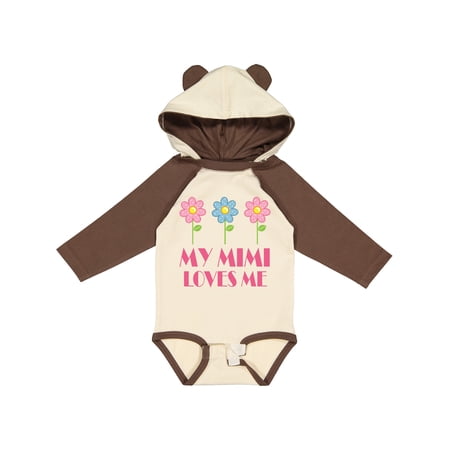 Inktastic Mimi Loves Me Daisies Girls Long Sleeve Baby Bodysuit