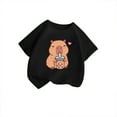 thumbnail image 2 of Suilloe Toddler Girls T-Shirt Short Sleeve Capybara Print Round Neck Tee Kids Girls Daily Wear School Outdoor Play Comfortable T-Shirts,10 -12 Years, 2 of 4