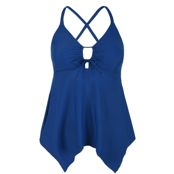 Firpearl Women's Tankini Swimsuits Modest Flowy Crossback Plus Size Bathing Suit Top